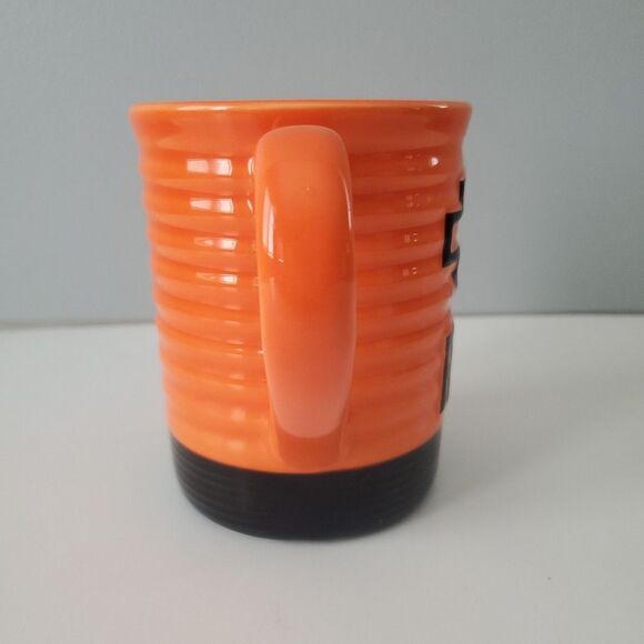 Harley Davidson Orange Black Ribbed REST Coffee Mug Cup 16 OZ - Picture 2 of 7